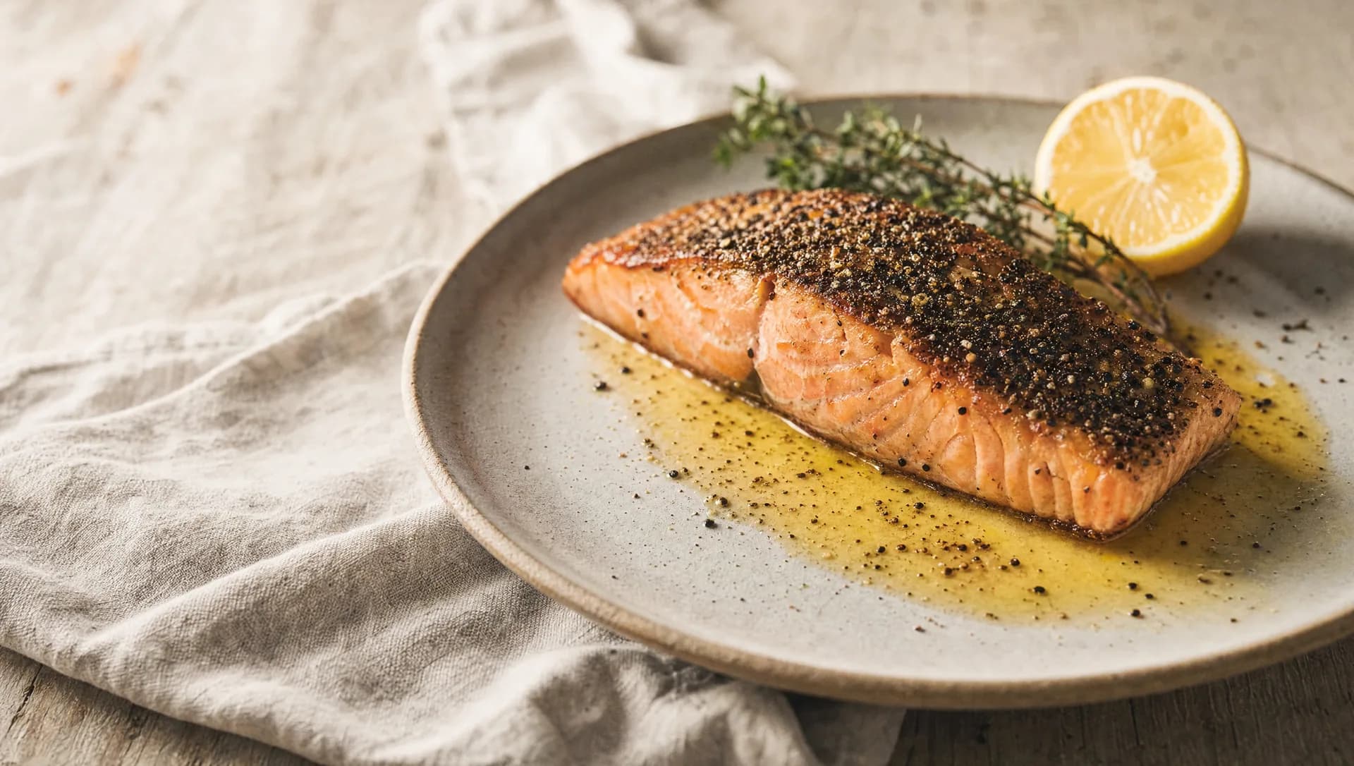 Pepper-Crusted Salmon: Bold Black Pepper Salmon Fillet