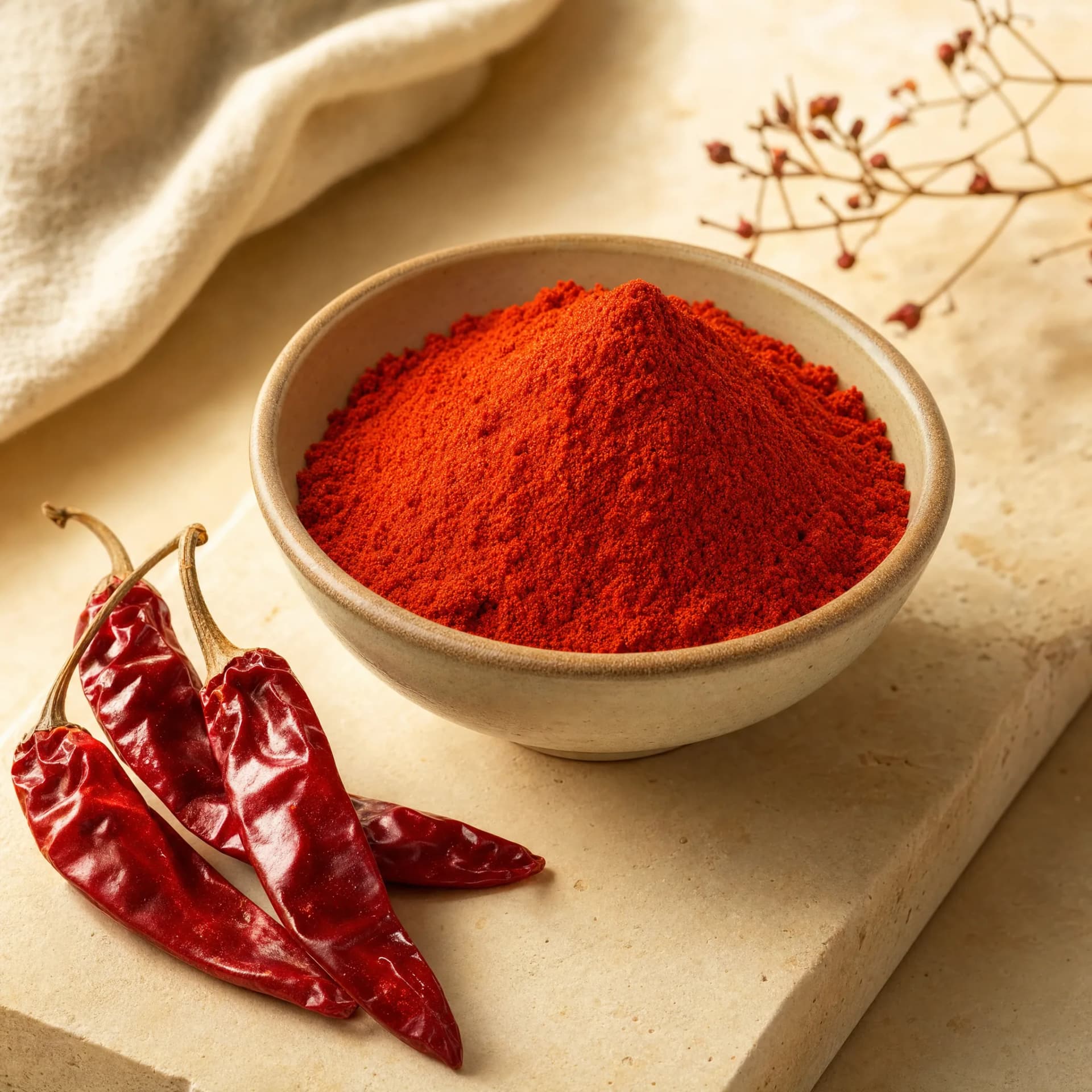 Vibrant red Sri Lankan chilli powder